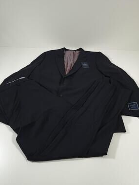 S Cohen Suit Mens 52 Long Big Tall Blue 100% Wool 2 Piece 46x36 Canada NWT